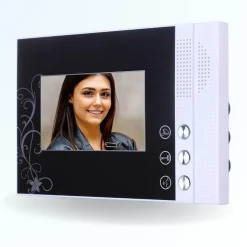 Portier interphone vidéo classic-2 4 fils - 1 écran noir - avec lecteur de badge
