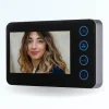Portier interphone vidéo modern 2 fils - 3 appartements - 3 écrans noirs - avec lecteur de badge
