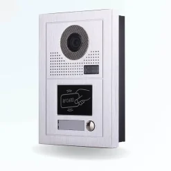 Portier interphone vidéo modern 2 fils - 1 appartement - 1 écran noir - avec lecteur de badge