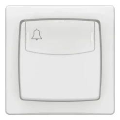 Poussoir simple avec porte étiquette Legrand complet blanc