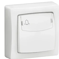 Poussoir simple avec porte étiquette Legrand complet blanc