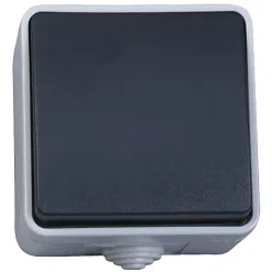 Poussoir étanche 10 A. Appareillage étanche saillie IP 54 gris