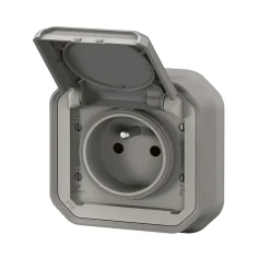 Prise avec clapet Legrand Plexo gris à griffes