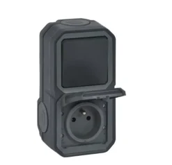 Prise avec interrupteur va-et-vient Legrand Plexo anthracite