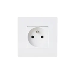 Prise avec terre blanc complet, lot de 5