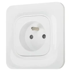 Prise avec terre Jacobsen Kennet blanc complet, lot de 5