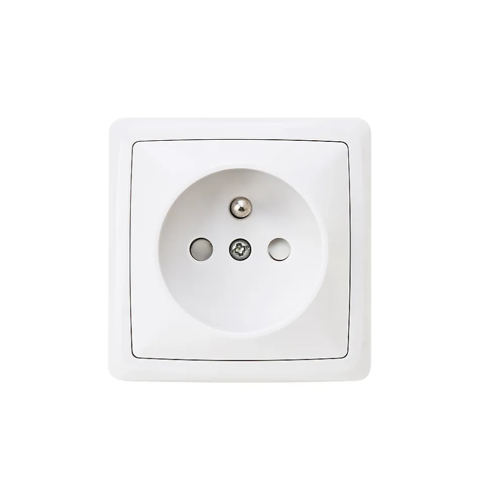 Prise avec terre monobloc en saillie blanc complet