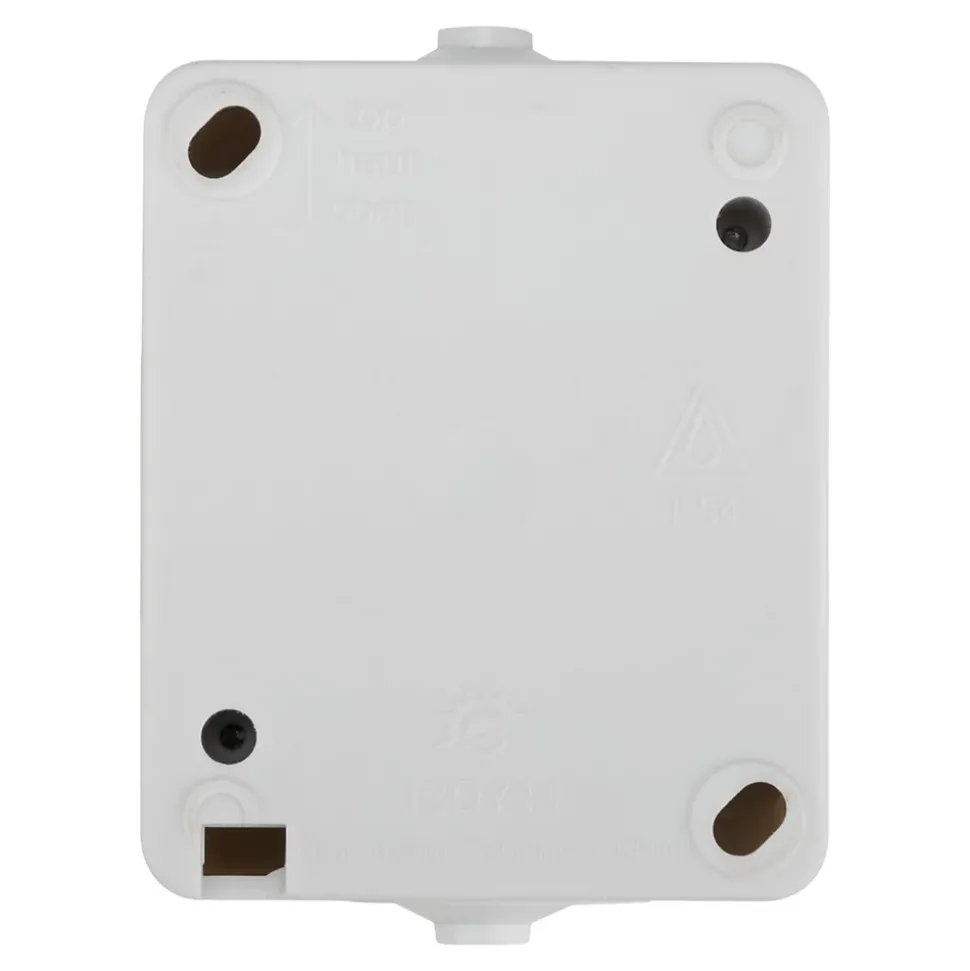 Prise avec terre étanche en saillie gris complet - H 7,6 cm / L 5,5 cm / P 4,3 cm