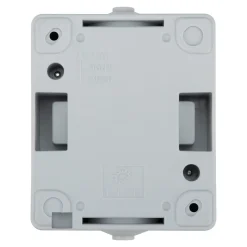 Prise avec terre étanche en saillie gris complet - H 8,5 cm / L 6,5 cm / P 5 cm