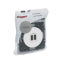 Prise céliane double USB Legrand blanc