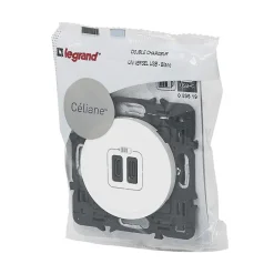 Prise céliane double USB Legrand blanc