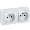 Prise de courant double avec 2 pôles + terre complète saillie Schneider Electric Alréa blanc