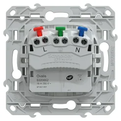 Prise de courant 2 pôles + terre affleurante 16A Schneider Electric Ovalis blanc
