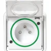 Prise de courant 2 pôles + terre étanche complète encastrée Schneider Electric Mureva Styl blanc
