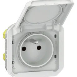 Prise de courant étanche - Plexo - Composable - Legrand - 2P+T - 16 A - Blanc - IP55