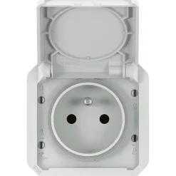 Prise de courant étanche - Plexo - Composable - Legrand - 2P+T - 16 A - Blanc - IP55