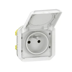 Prise de courant étanche - Plexo - Composable - Legrand - 2P+T - 16 A - Blanc - IP55