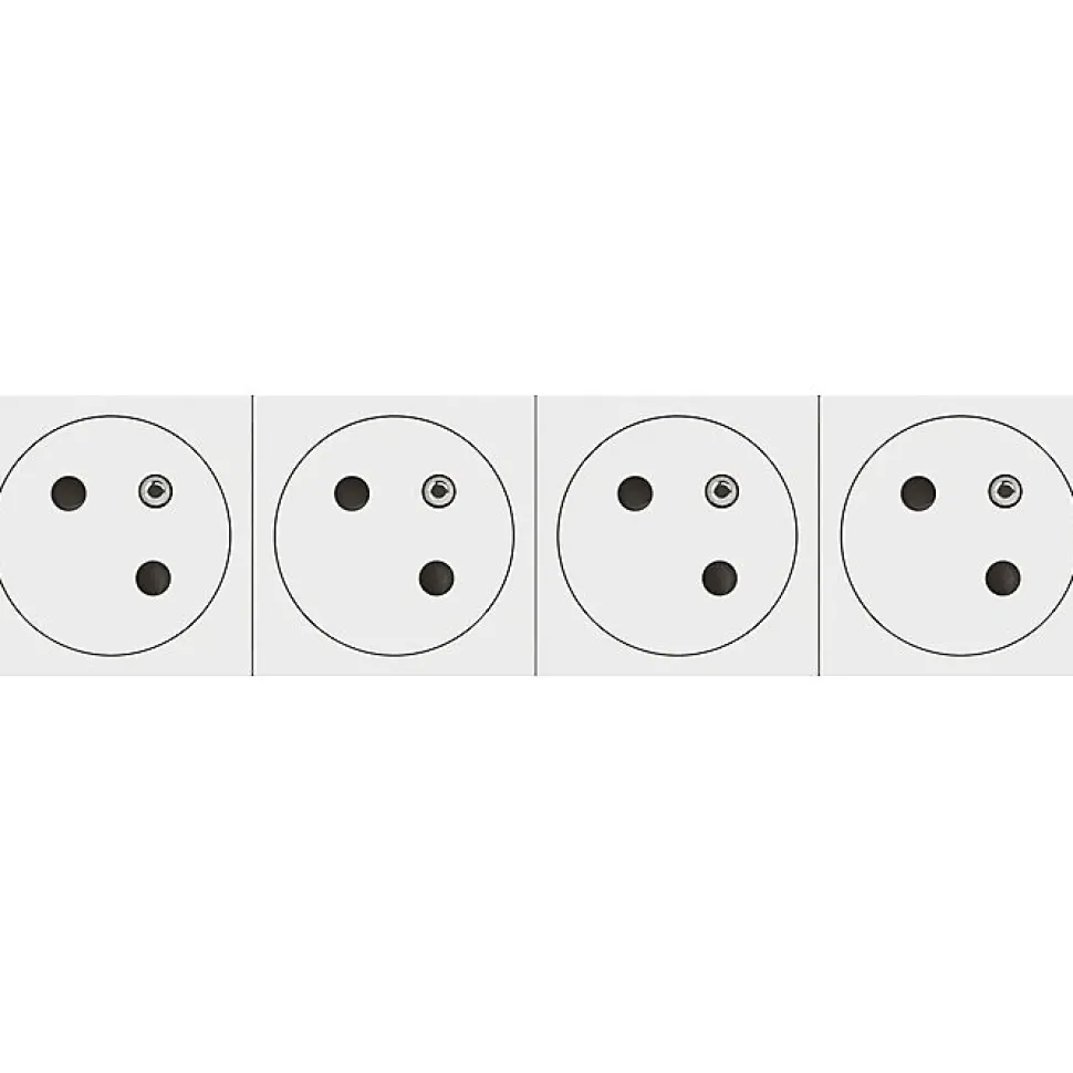Prise de courant 4 X 2P+T surface Mosaic Link Legrand - 8 modules - 4 postes - Blanc