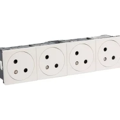 Prise de courant 4 X 2P+T surface Mosaic Link Legrand - 8 modules - 4 postes - Blanc