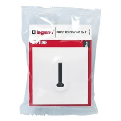 Prise de téléphone Legrand Neptune plastique blanc mat