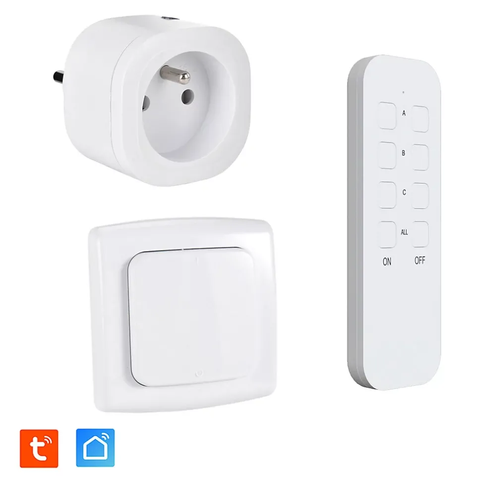Prise intérieure 3680W connectée Wifi + Interrupteur + Télécommande