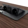 Prise plan de travail NOXEN - Bloc 2 prises + 1 USB-A + 1 USB-C rétractable noir