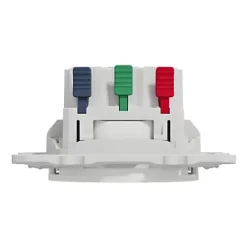Prise 2 pôles + terre affleurante connexion rapide Odace Schneider Electric blanc