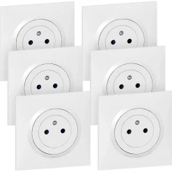 Prise 2 pôles + terre Legrand Dooxie, 6 pièces