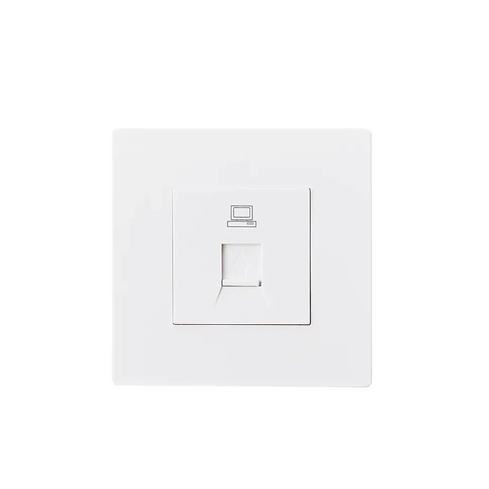 Prise RJ45 encastrable blanc complet