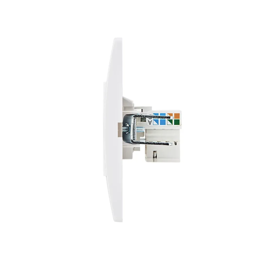 Prise RJ45 encastrable blanc complet