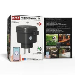 3 Prises Extérieures 3680W connectées Wifi + Suivi de consommation