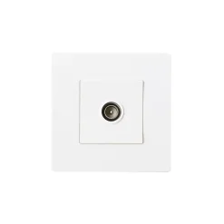 Prise TV simple encastrable blanc complet
