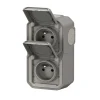 Prise verticale Legrand Plexo gris en saillie, lot de 2