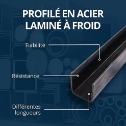 Profilé acier en U 20x40x20 ep 2 mm, 0.5 mètre - Comment Fer