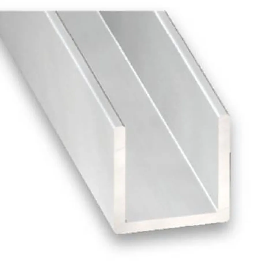 Profilé U aluminium anodisé 20 x 22 x 20 x 1.5 mm, 2 m