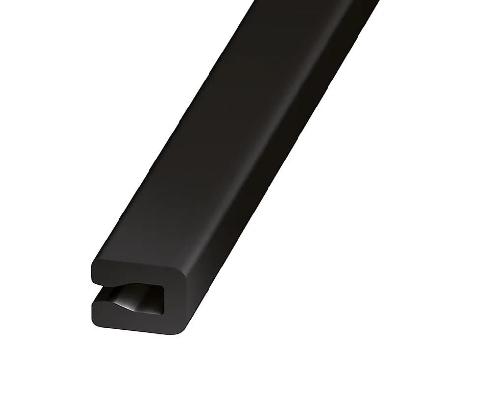 Profilé U entourage tôle PVC noir 7 x 4 mm, 1 m