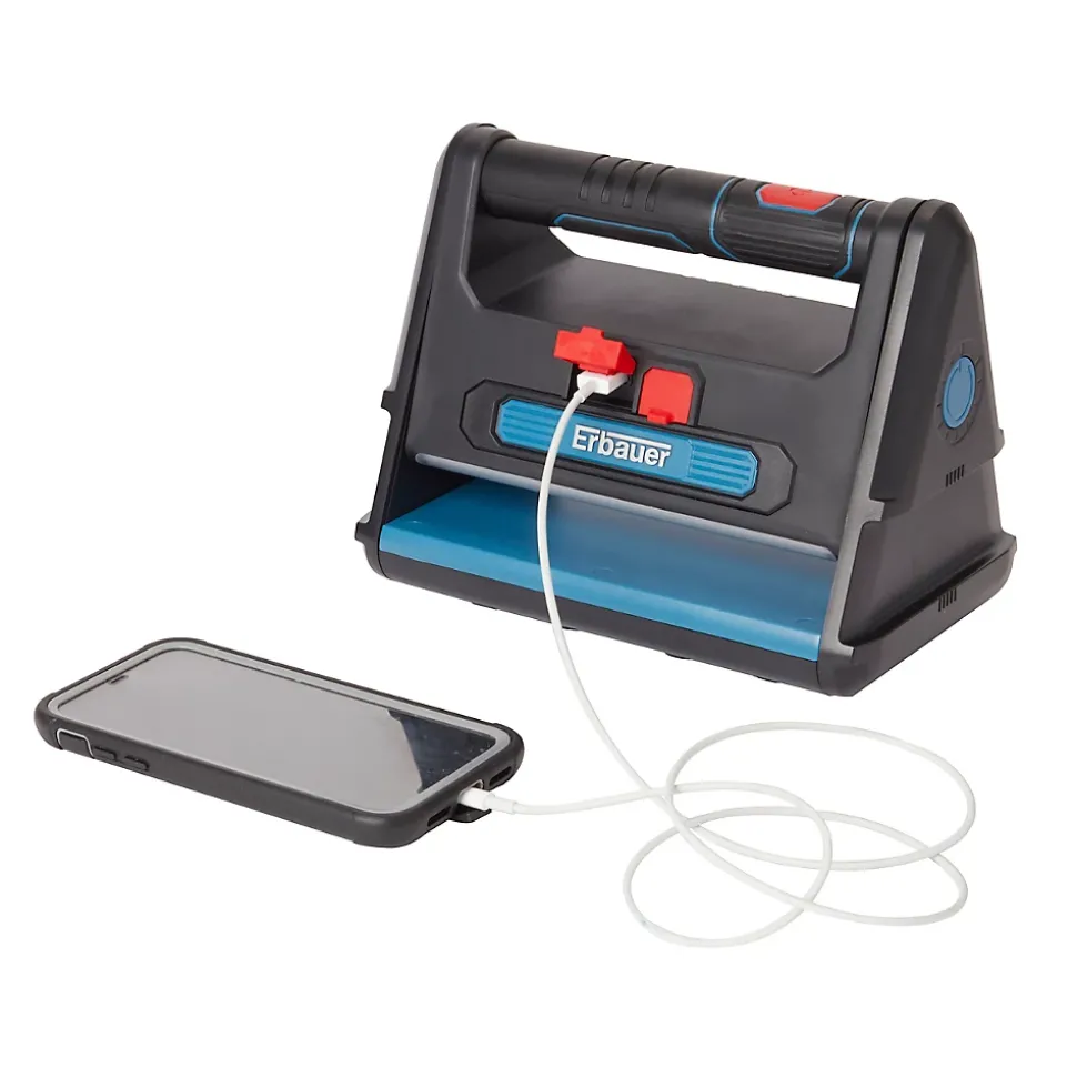 Projecteur de chantier Erbauer sur batterie + USB 2000 lumens sans fil