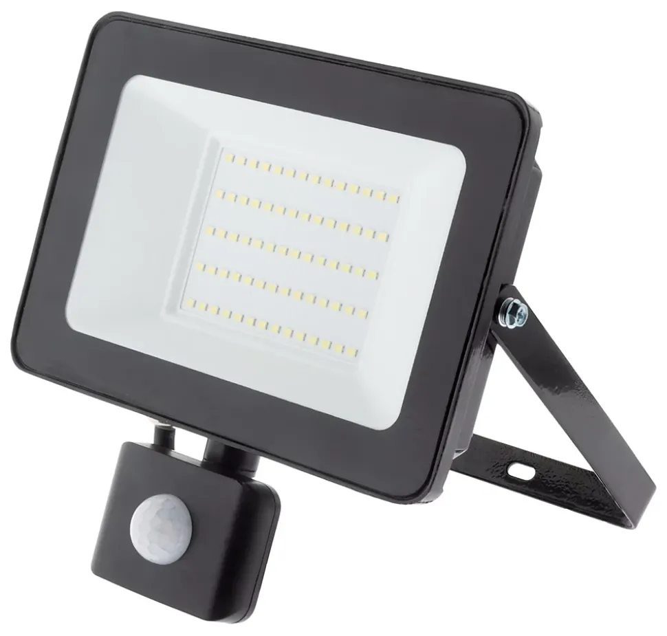 PROJECTEUR SENSOR 50W 5000LM IP65 NOIR