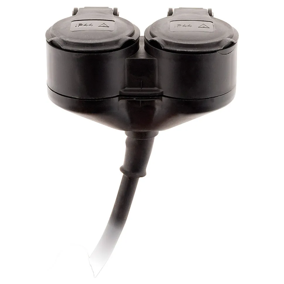 Prolongateur à double tête pour chantier HO7RN-F 16A 3G1,5mm² - Noir 1m - Zenitech
