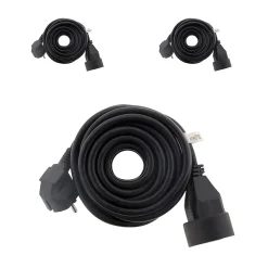 3 prolongateurs 16A 2P+T Noir 5m Zenitech