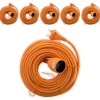 6 prolongateurs sans terre obturateur 16A 50m orange Zenitech
