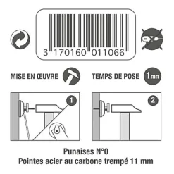 Punaise béton N°0 Le Crochet Francais vendue par 8 pièces