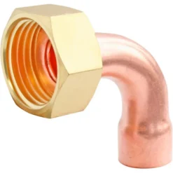 Raccord cuivre coudé à souder sur tube cuivre Ø14 - sortie écrou tournant femelle 15/21 (1/2"), lot de 2