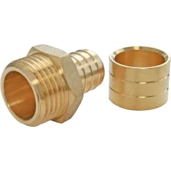 Raccord droit à glissement pour tube PER Ø12 - droit mâle 12/17 (3/8"), lot de 2