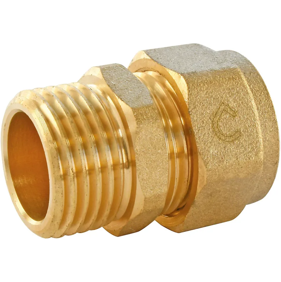 Raccord droit mâle PER à compression Ø16 - Mâle 15/21 (1/2")