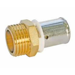 Raccord droit à sertir pour tube PER Ø16 - droit mâle 15/21 (1/2")