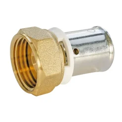 Raccord droit à sertir pour tube PER Ø16 - droit ecrou tournant 15/21 (1/2")