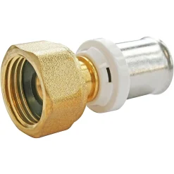 Raccord droit à sertir pour tube Multicouche Ø16 - droit femelle écrou tournant 12/17 (3/8")
