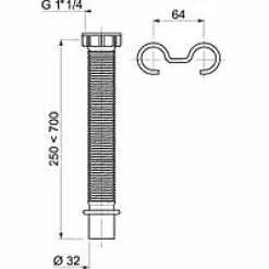 Raccord extensible Wirquin ø32 mm 700 mm