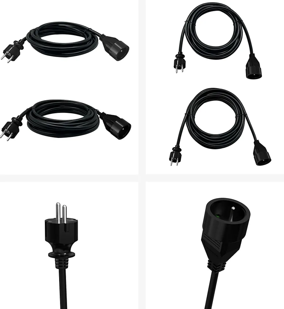 Rallonge électrique vendue par 2 GAO avec prise mâle et prise femelle longueur 5m et longueur 3 m